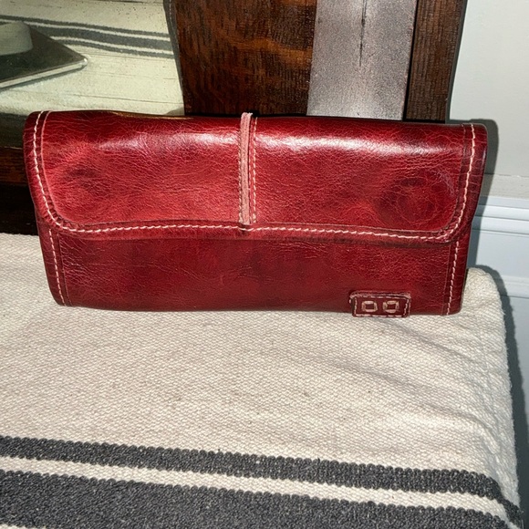 Bed Stu Handbags - NWOT Bed Stu Leather Canton Wallet Clutch Cherry Lacquer DD MSRP $169